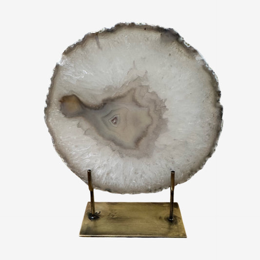 Agate Mineral - Medium Grey/Crystal