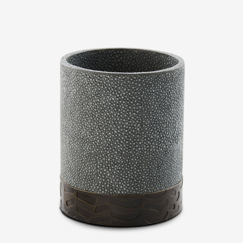 Herringbone Shagreen Pot - Midnight
