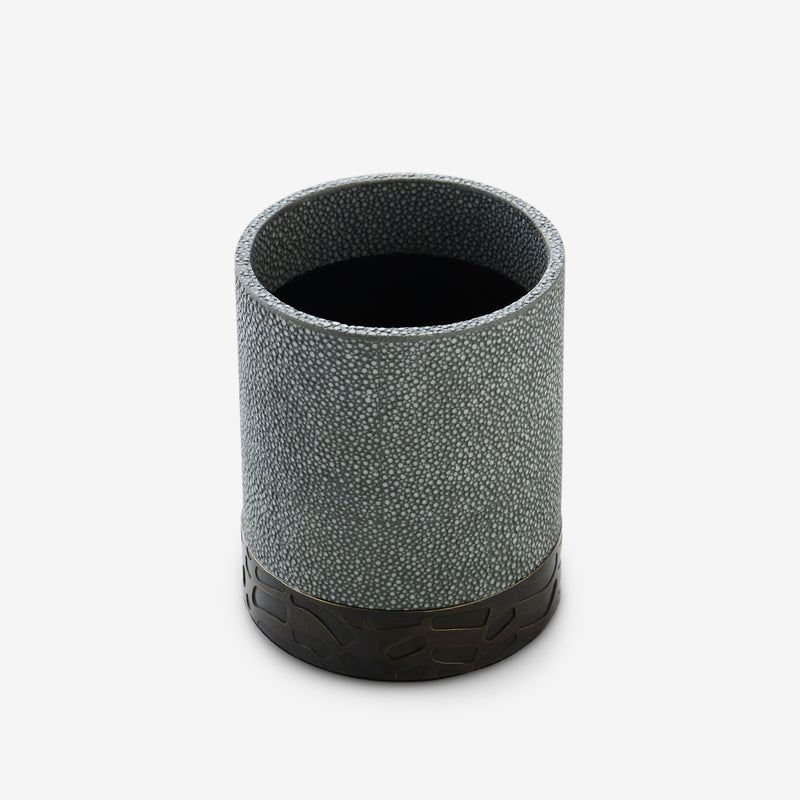 Herringbone Shagreen Pot - Midnight