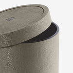 NEW Shagreen & Metal Detail Waste Bin - Dune