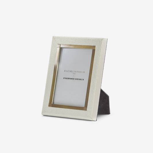 NEW Shagreen & Metal Photo Frame - Linen