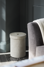 NEW Shagreen & Metal Detail Waste Bin - Dune