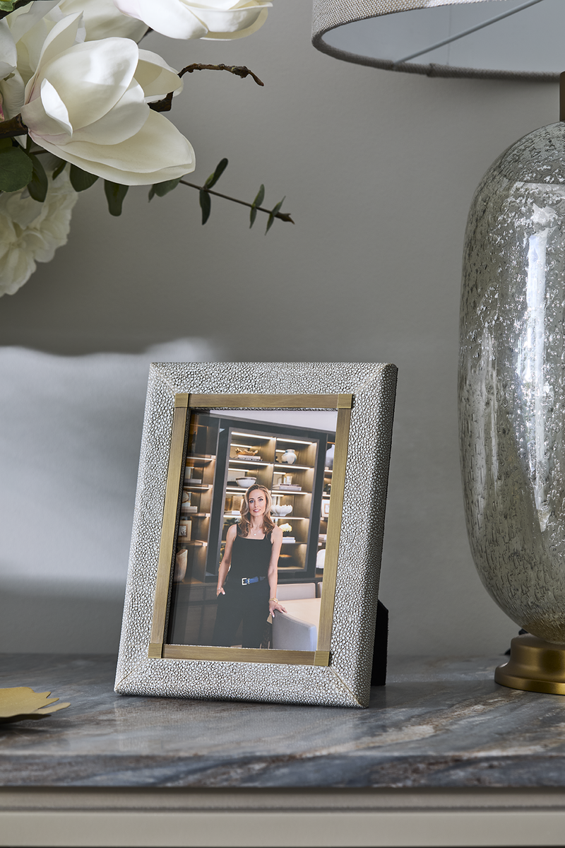 NEW Shagreen & Metal Photo Frame - Dune