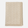 Herringbone Jacquard Throw - Natural & White