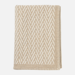 Herringbone Jacquard Throw - Natural & White
